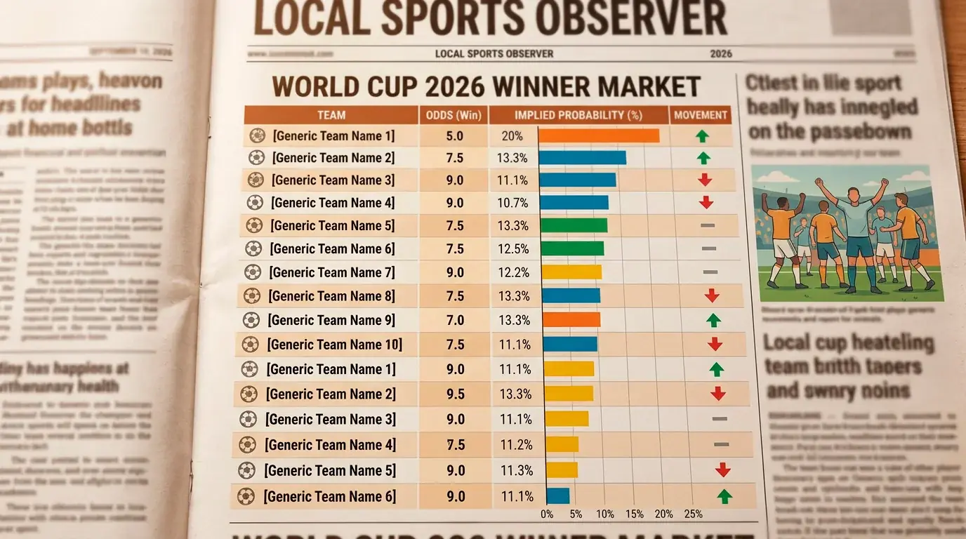 World Cup 2026 outright winner odds and movement
