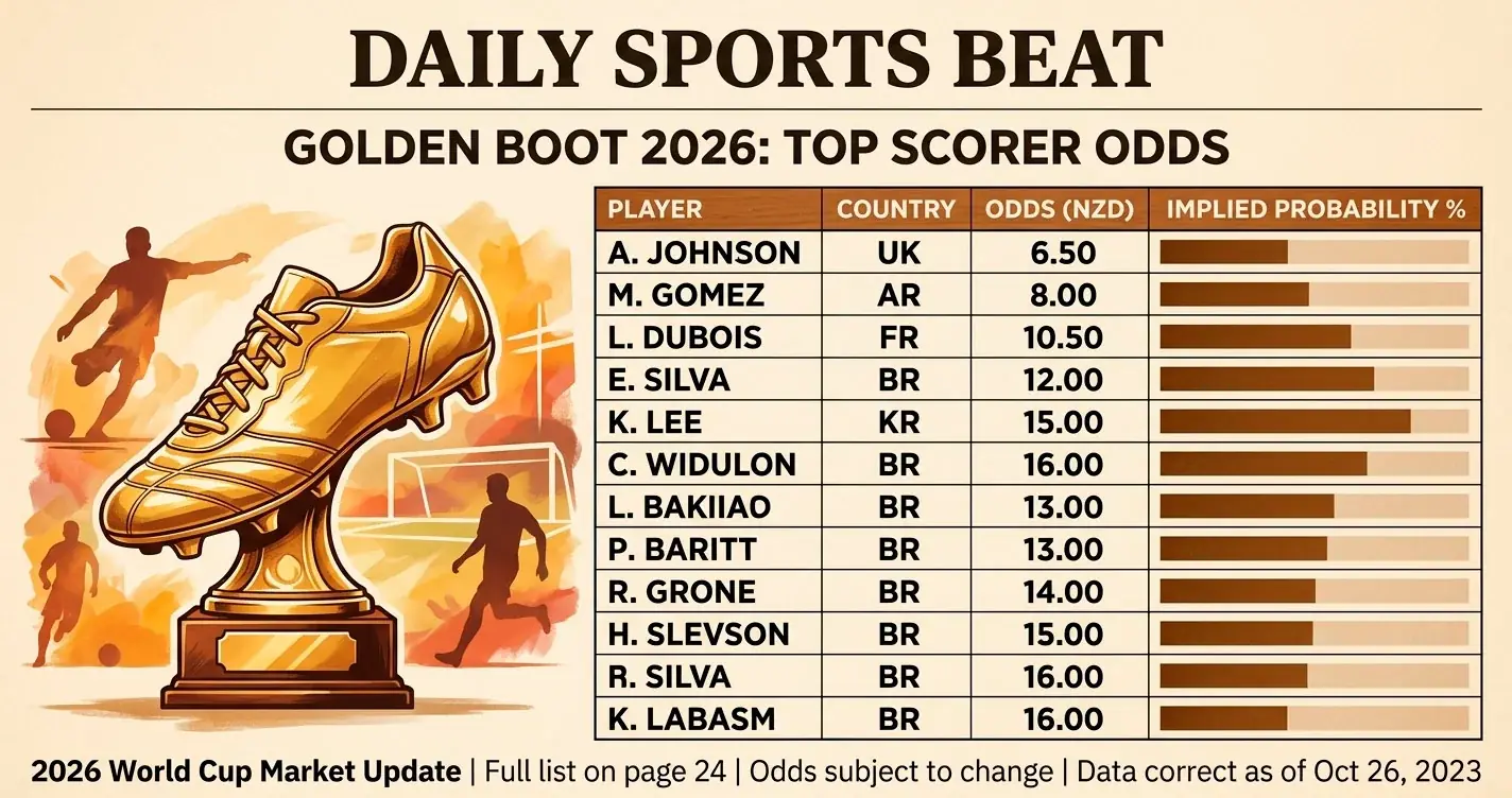 World Cup 2026 Golden Boot odds for the top scorer market